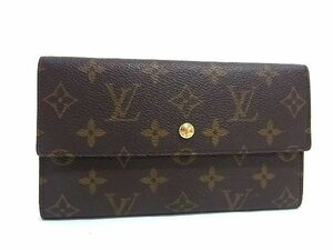 1円 ■美品■ LOUIS VUITTON ルイヴィトン M61215 モノグラム ポルトトレゾール インターナショナル 三つ折り 長財布 ブラウン系 BF3979