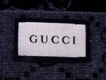 1円 ■美品■ GUCCI グッチ シェリーライン GG柄 ウール100% マフラー ストール レディース メンズ ブラック系×グレー系 AQ9829_画像4