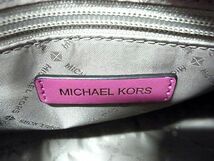 1円 ■極美品■ MICHAEL KORS マイケルコース MK柄 PVC カデナ ハンドバッグ トートバッグ ミニバッグ レディース ピンク系 AU0536_画像6