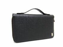 1円 ■美品■ dunhill ダンヒル レザー オーガナイザー 長財布 ウォレット 小銭入れ 札入れ カード入れ メンズ ブラック系 AU0867_画像1