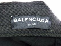 1円 BALENCIAGA バレンシアガ コットン100% ベースボールキャップ 帽子 サイズ L 59cm メンズ レディース ブラック系 AQ7678_画像4