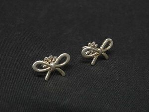 1円 TIFFANY＆Co ティファニー SV925 リボン ピアス アクセサリー レディース シルバー系 AQ8020