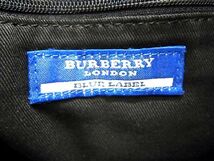 1円 BURBERRY バーバリーブルーレーベル デニム×ナイロンキャンバス チェック柄 トートバッグ ハンドバッグ ネイビー系 BG3531_画像6