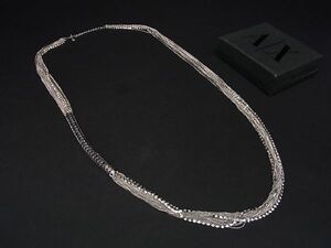 1円 ■美品■ ARMANI EXCHANGE アルマーニエクスチェンジ ラインストーン ネックレス アクセサリー レディース シルバー系 BF3879