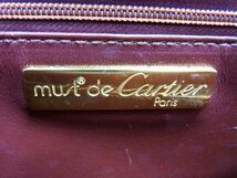 1円 ■美品■ Cartier カルティエ マストライン レザー クロスボディ ショルダーバッグ 斜め掛けかばん レディース ボルドー系 AT2192_画像6