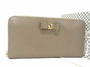 1円 ■極美品■ FURLA フルラ アジア PVC ラウンドファスナー 長財布 ウォレット 札入れ 小銭入れ レディース グレージュ系 AV0831