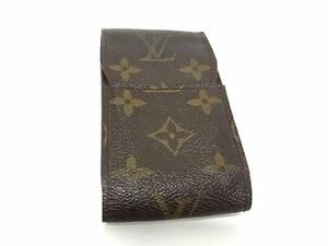 1円 ■美品■ LOUIS VUITTON ルイヴィトン M63024 モノグラム エテュイ シガレットケース 煙草ケース ブラウン系 AS3894