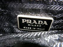 1円 PRADA プラダ テスートナイロン プラスチックハンドル トート ハンドバッグ レディース カーキ系 AV0540_画像6