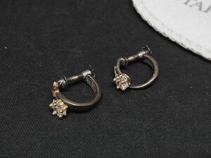 STAR JEWELRY スタージュエリー SV925 ネジ式 スター 星 イヤリング アクセサリー レディース ブラック系×ゴールド系 DD6479