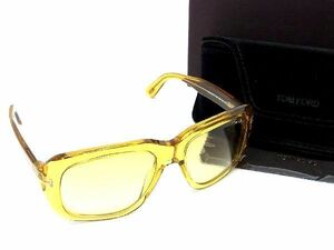 1円 ■極美品■ TOM FORD トムフォード Bailey-02 TF885 39F 56J サングラス メガネ 眼鏡 レディース メンズ イエロー系 AU2338