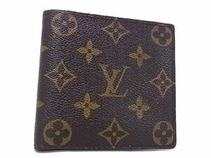 1円 ■極美品■ LOUIS VUITTON ルイヴィトン M61665 モノグラム ポルトビエ カルトクレディ モネ 二つ折り 財布 ブラウン系 AS3823