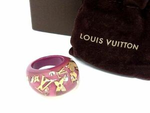 1円 ■極美品■ LOUIS VUITTON ルイヴィトン バーグ アンクルージョン リング 指輪 約16号 レディース ピンク系×ゴールド系 AU1591