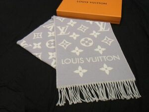 1円 LOUIS VUITTON ルイヴィトン M77727 モノグラム エシャルプ LV エセンシャル マフラー ストール 防寒具 グレー系 AM3053