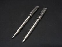 1円 ■極美品■ PARKER パーカー ノック式 ボールペン シャープペンシル 筆記用具 ステーショナリー 2点セット シルバー系 AU2440_画像2