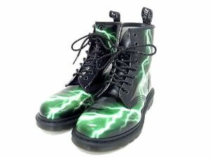 1円 ■美品■ Dr.Martens ドクターマーチン PVC ショートブーツ サイズ UK 5 (約24.0cm) 靴 シューズ ブラック系×グリーン系 AS4030