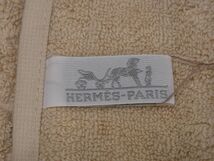 ■新品■未使用■ HERMES エルメス ステアーズ コットン100％ ハンドタオル ハンカチ レディース メンズ アイボリー系 AQ7366_画像4