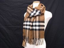 ■新品■未使用■ BURBERRY バーバリー ノバチェック カシミア100% マフラー ストール メンズ レディース ブラウン系 AP9674_画像3