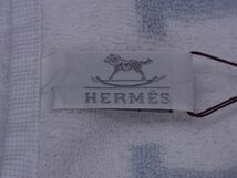 ■新品■未使用■ HERMES エルメス アヴァロン コットン100％ ハンドタオル レディース メンズ ライトブルー系×アイボリー系 AQ7393_画像4