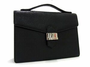 1円 YVESSAINTLAURENT イヴサンローラン レザー クラッチバッグ セカンドバッグ メンズ ブラック系 BE7137