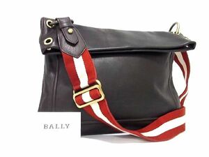 1円 ■極美品■ BALLY バリー レザー ショルダーバッグ クロスボディ 斜め掛け メンズ レディース ブラウン系 AV1031