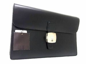 1円 ■極美品■ dunhill ダンヒル レザー クラッチバッグ セカンドバッグ メンズ ブラック系 AV1028