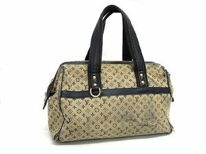 1円 LOUIS VUITTON ルイヴィトン M92211 モノグラムミニ ジョセフィーヌGM ハンドバッグ トートバッグ ネイビー系 AU2728