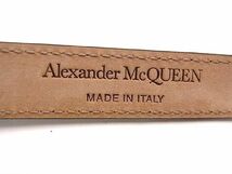 1円 ■新品同様■ ALEXANDER McQUEEN アレキサンダー マックイーン レザー ベルト 表記サイズ 100・40 ブラック系 AQ9457_画像5