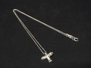 1円 ■美品■ TIFFANY＆Co ティファニー エルサペレッティ バードクロス SV925 ネックレス アクセサリー レディース シルバー系 AQ1415