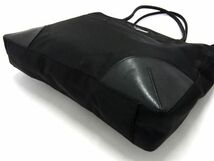 1円 ■美品■ PRADA プラダ テスートナイロン×レザー ハンドバッグ トート ショルダー レディース メンズ ブラック系 CD0175_画像4