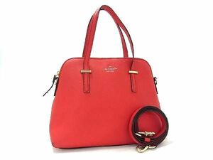 1円 ■美品■ kate spade ケイトスペード PVC 2WAY ハンドバッグ ショルダー レディース レッド系 AV1074