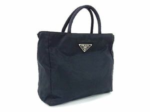 1円 ■美品■ PRADA プラダ テスートナイロン ハンドバッグ トートバッグ レディース メンズ ネイビー系 AV1035