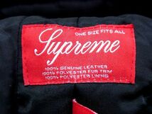 1円 ■新品同様■ Supreme シュプリーム フライトキャップ レザー100％ 帽子 メンズ レディース ブラック系 BF3467_画像4