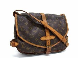 1円 LOUIS VUITTON ルイヴィトン M42256 モノグラム ソミュール30 ショルダーバッグ クロスボディ 斜め掛け ブラウン系 AU0261