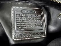 1円 ■美品■ COACH コーチ F10199 ツイード×レザー ハンドバッグ トート ショルダー 肩掛け レディース メンズ ブラウン系 AV3057_画像6