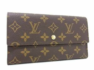 1円 ■美品■ LOUIS VUITTON ルイヴィトン M61215 モノグラム ポルトトレゾール インターナショナル 三つ折り 長財布 ブラウン系 DA5566