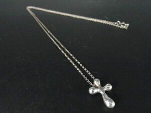 1円 TIFFANY＆Co. ティファニー エルサペレッティ スモールクロス SV925 ネックレス ペンダント アクセサリー シルバー系 AU1521