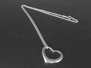 1円 ■極美品■ TIFFANY＆Co ティファニー エルサペレッティ オープンハート SV925 ネックレス アクセサリー シルバー系 AU1689