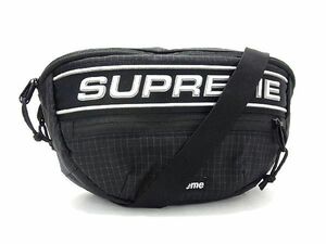 1円 ■美品■ Supreme シュプリーム ナイロン ボディバッグ ウエストバッグ ウエストポーチ ショルダー ブラック系 AV0997