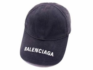 1円 BALENCIAGA バレンシアガ コットン100％ ボールキャップ 帽子 メンズ レディース ブラック系 AV1599