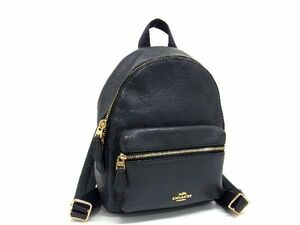 1円 COACH コーチ F38263 チャーリー レザー ミニリュックサック バックパック レディース ダークグレー系 BF4238