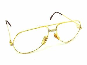 1円 ■美品■ Cartier カルティエ 59□14 サントス サングラス メガネ 眼鏡 めがね レディース メンズ ゴールド系 AS4283