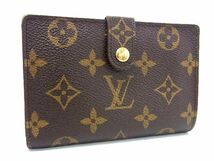 1円 ■美品■ LOUIS VUITTON ルイヴィトン モノグラム ヴィエノワ USA がま口 二つ折り 財布 ウォレット レディース ブラウン系 BE7455_画像1