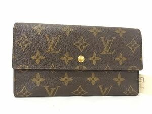 1円 LOUIS VUITTON ルイヴィトン M61215 モノグラム ポルトトレゾール インターナショナル 三つ折り 長財布 ウォレット ブラウン系 BE7611