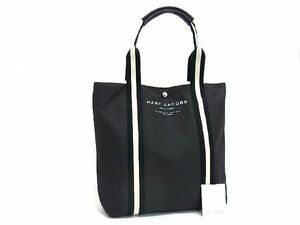 1円 ■新品同様■ MARC JACOBS マークジェイコブス コットン×ポリウレタン ハンドバッグ ショルダー トート ブラック系 BF4085