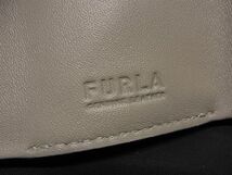 ■新品■未使用■ FURLA フルラ カメリア レザー 三つ折り コンパクト財布 ミニ財布 ウォレット レディース ライトグレー系 AV0762_画像7