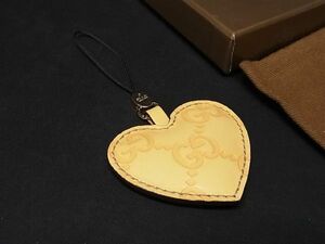 # new goods # unused # GUCCI Gucci GG pattern Guccisima leather Heart key holder key ring charm leather yellow group BE7296