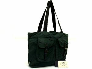 1円 PRADA プラダ B10311 テスートナイロン ショルダー トート ハンドバッグ 肩掛け レディース メンズ グリーン系 AV3039