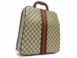 1円 GUCCI オールドグッチ ヴィンテージ シェリーライン GG柄 PVC×レザー アタッシュケース ビジネスバッグ ブラウン系 BF4080