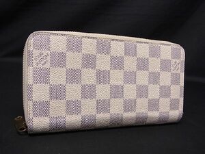 1円 LOUIS VUITTON ルイヴィトン N60019 ダミエアズール ジッピーウォレット ラウンドファスナー 長財布 ウォレット アイボリー系 AV0025S1