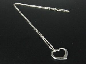 1円 ■美品■ TIFFANY＆Co ティファニー エルサペレッティ オープンハート SV925 ネックレス ペンダント アクセサリー シルバー系 AP9782